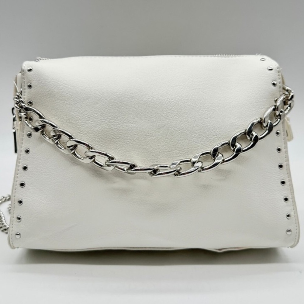 NEW I.N.C. WOMEN’S WHITE/VANILLA BONNIEE STUDDED CROSSBODY BAG